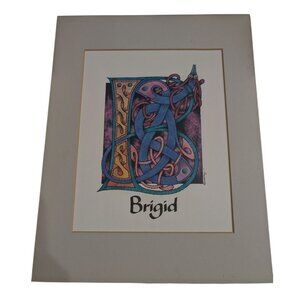 Celtic Goddess Brigid Letter B Signed by by Artist Nasley 14x11 Matted Print